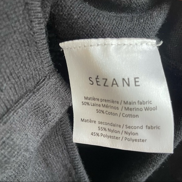 Sezane Tia Wool Blend Black Bodysuit Size Medium - Picture 9 of 10